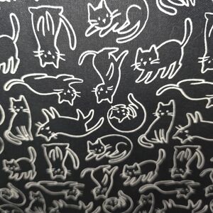 Cat Patterned Black and White Cotton Fabric, 22 Inches Wide X 3 Yards Length.